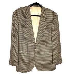Oscar de la Renta Wool Houndstooth Sport Coat Size 43R